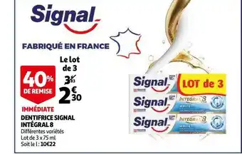 Auchan Dentifrice Signal Intégral 8 offre