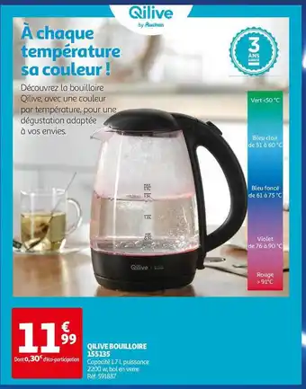 Auchan Qilive Bouilloire offre