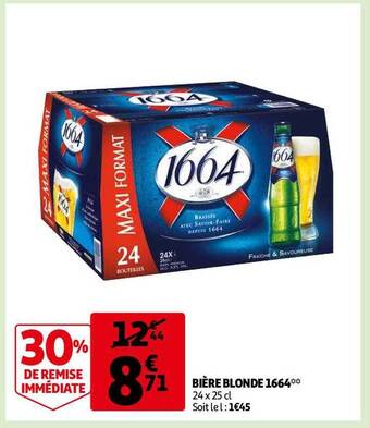 Auchan Bière Blonde 1664 offre