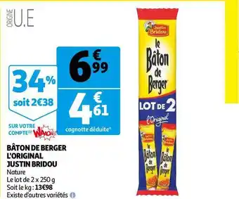 Auchan Bâton De Berger L'original Justin Bridou offre