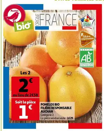 Auchan Pomelos Bio Filière Responsable Auchan offre