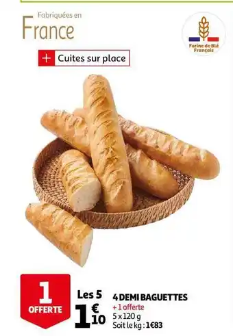 Auchan 4 Demi Baguettes offre