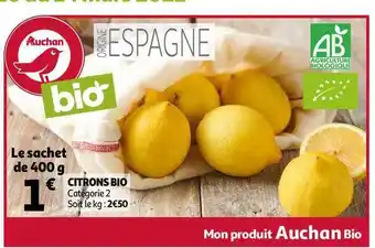 Auchan Citrons Bio offre