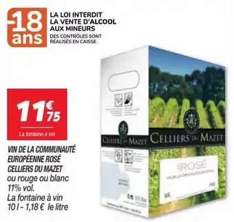 Netto CELLIERS DU MAZET vin de la communauté européenne rosé offre