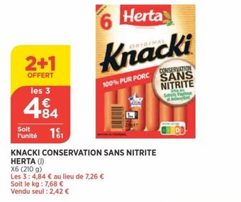 Bi1 HERTA knacki conservation sans nitrite offre
