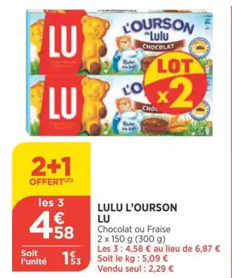 Bi1 LU lulu l'ourson offre