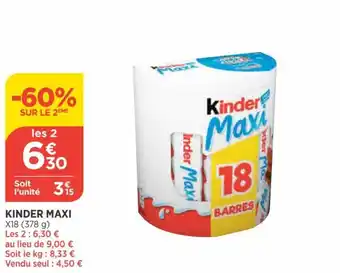 Bi1 KINDER maxi offre