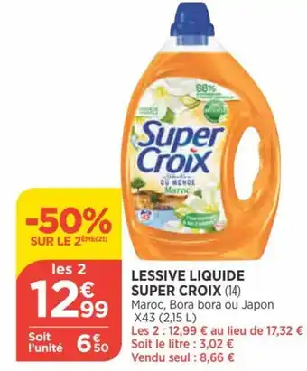 Bi1 SUPER CROIX lessive liquide offre