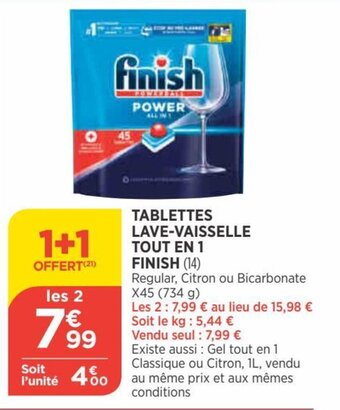 Bi1 FINISH tablettes lave-vaisselle tout en 1 offre