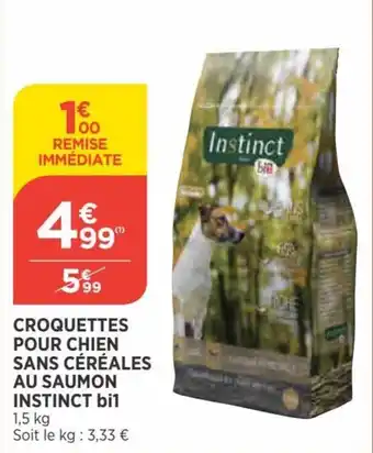 Croquettes pour chien sans céréales au saumon instinct bi1