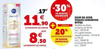 Super U NIVEA soin de jour visage luminous offre