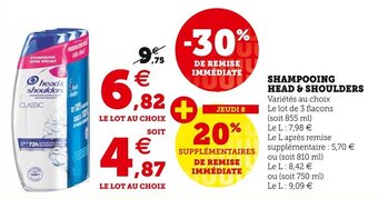 Super U HEAD & SHOULDERS shampooing offre