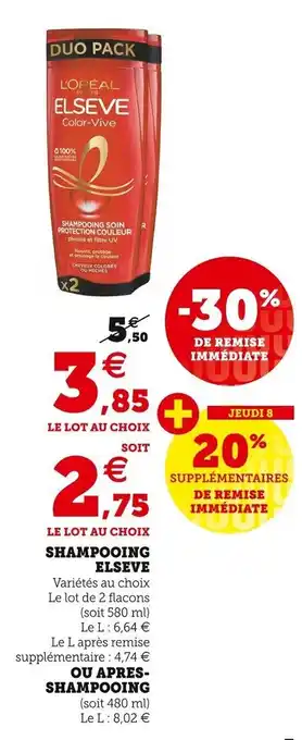 Super U ELSEVE shampooing offre