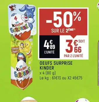 Spar Oeufs Surprise Kinder offre
