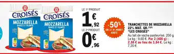 E.Leclerc Express Les Croisés Tranchettes de Mozzarella 22% Mat. Gr. offre
