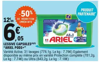 E.Leclerc Express Lessive Capsules Ariel Pods+ offre