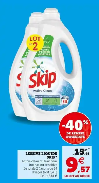 Super U SKIP lessive liquide offre
