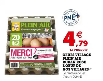 Super U Oeufs village plein air ruban rose l'oeuf de nos villages offre