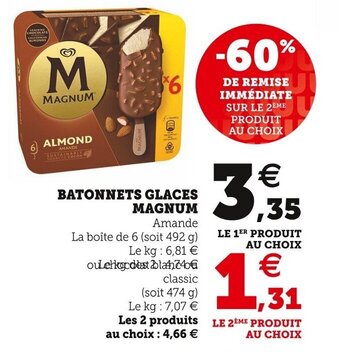 Super U MAGNUM batonnets glaces offre