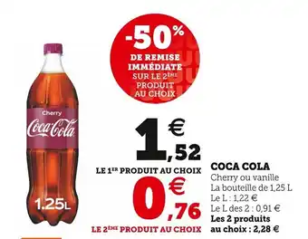 Super U Coca cola 1,25 L offre