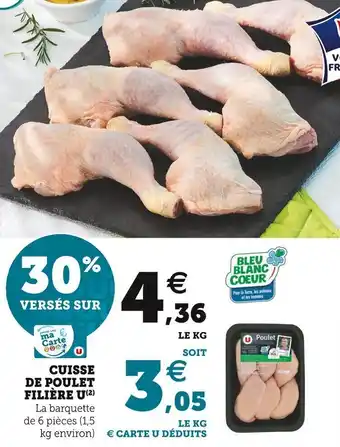 Super U Cuisse de poulet filière u offre