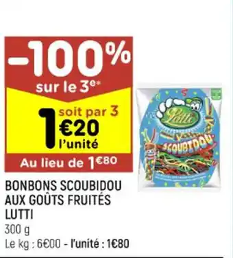 LUTTI bonbons scoubidou aux goûts fruités
