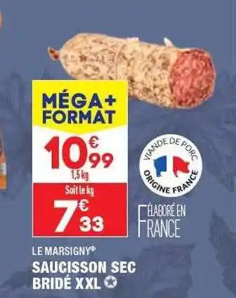ALDI Saucisson sec bridé xxl le marsigny offre