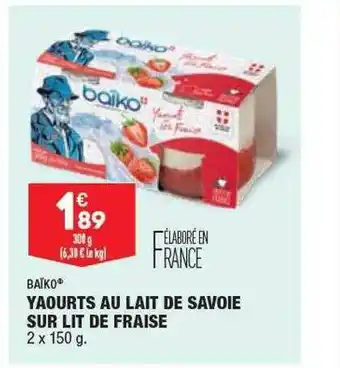 ALDI Yaourts au lait de savoie sur lit de fraise baïko offre