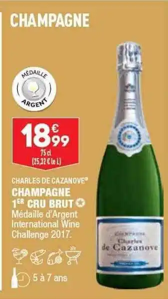 ALDI Champagne 1er cru brut charles de cazanove offre