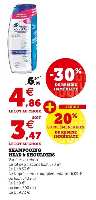 U Express HEAD & SHOULDERS shampooing offre