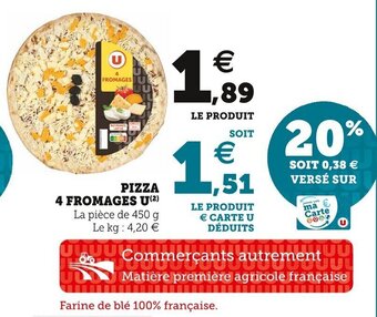 U Express Pizza 4 fromages u offre