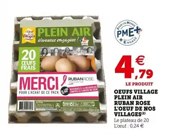 U Express Oeufs village plein air ruban rose l'oeuf de nos villages offre