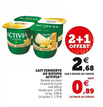 U Express ACTIVIA lait fermente au bifidus offre