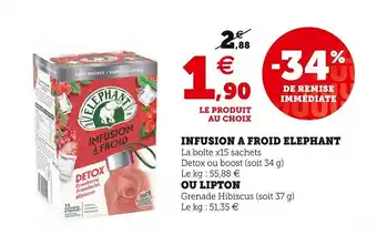 U Express ELEPHANT infusion a froid offre