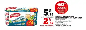 U Express SAUPIQUET filets de maquereaux aux ingredients bio offre