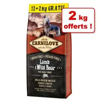 Croquettes carnilove adult pour chien : 12 kg + 2 kg offerts !