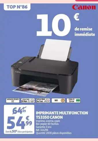 Auchan Imprimante multifonction ts3350 canon offre