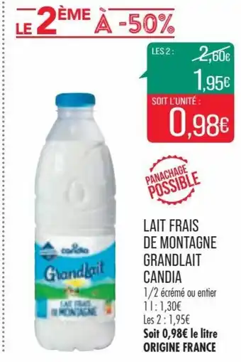 Match Lait Frais de Montagne Grandlait Candia offre
