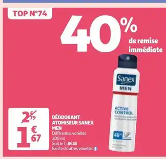 Déodorant atomiseur sanex men