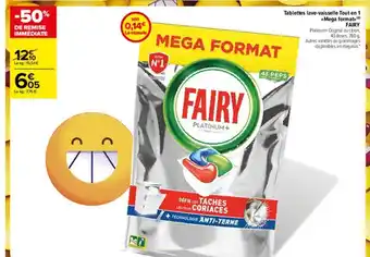 Carrefour Market Tablettes lave-vaisselle tout en 1 mega formats fairy offre