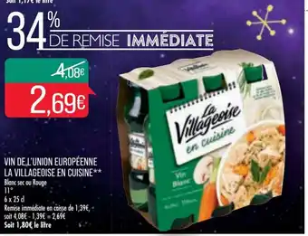 Match Vin de l'Union Européenne La Villageoise En Cuisine offre