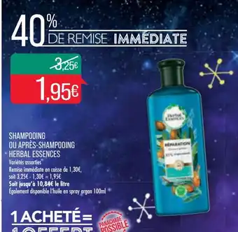 Match Shampooing Ou Après-Shampooing Herbal essences offre