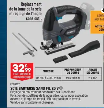 ALDI Scie Sauteuse Sans Fil 20v offre