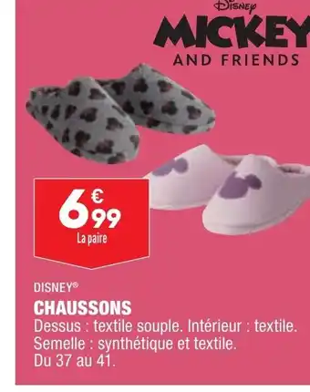 ALDI Disney Chaussons offre