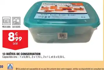 ALDI 13 Boîtes de Conservation offre