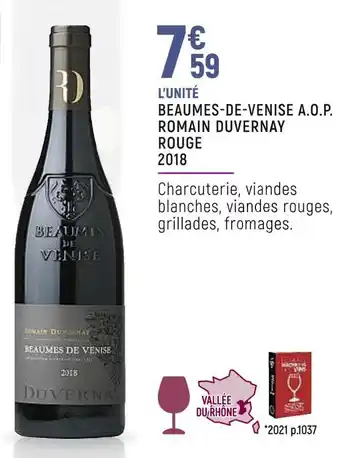 Romain duvernay beaumes-de-venise  a.o.p. rouge 2018
