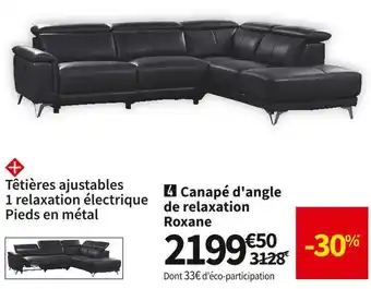 Conforama Canape d'angle de relaxation roxane offre