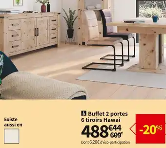 Conforama Buffet 2 portes 6 tiroirs offre