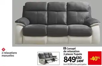Conforama Canapé de relaxation 3 places tupelo offre