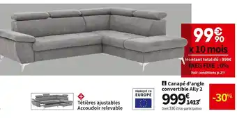 Conforama Canapé d'angle convertible ally 2 offre